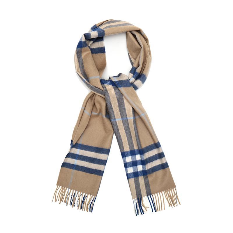 burberry博柏利男女通用山羊绒长方形流苏围巾80226761