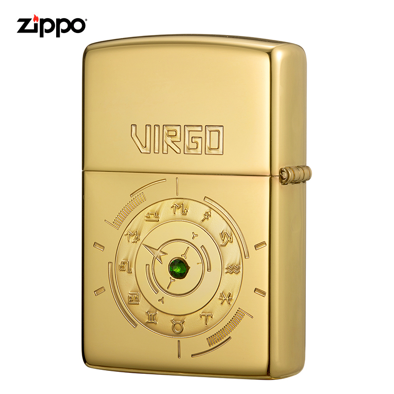zippo芝宝正版众神之力星座黄金版彩贝防风煤油男士打火机