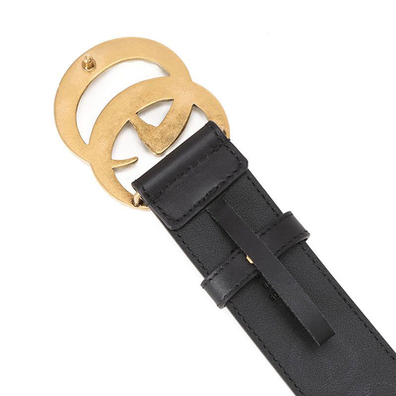 古驰 GUCCI 腰带 双G饰扣珍珠光面皮453260金扣 女款腰带女士皮带图片