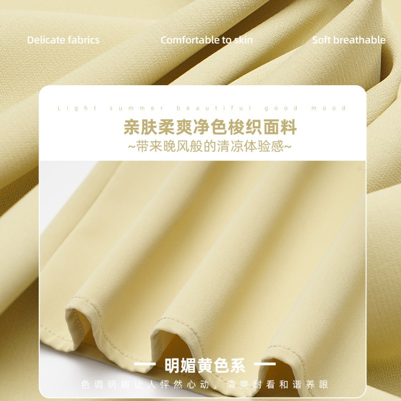 OUNIXUE欧昵雪 | [知性通勤纯色小衫]夏季时尚感衬衫立领镂空领带上衣短袖女