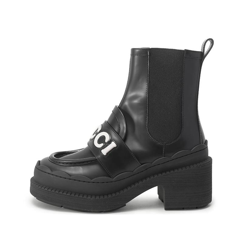 古驰女士厚底切尔西靴子短靴753334aacey