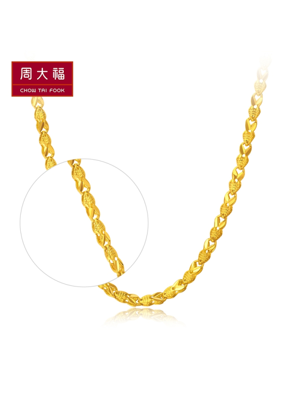 周大福珠宝首饰 经典时尚足金黄金项链计价（计价工费388元）F175060