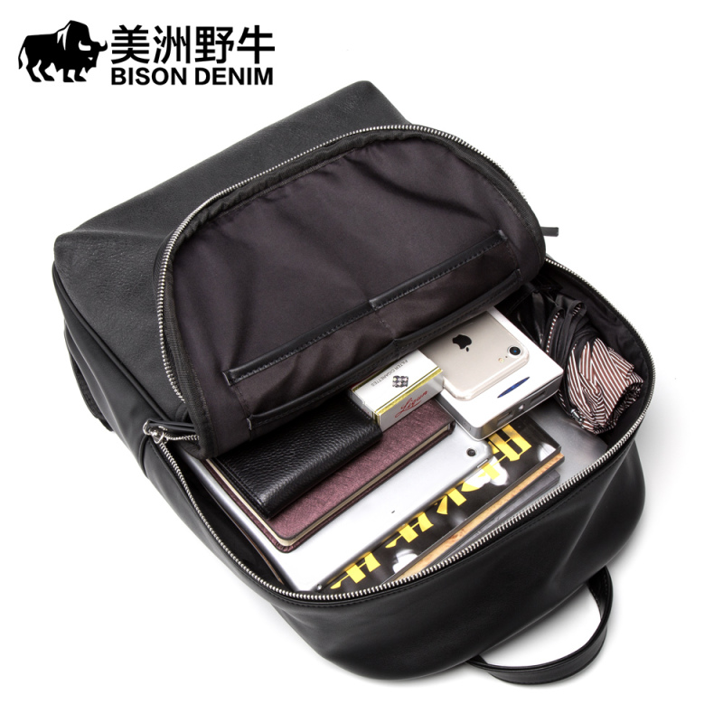 美洲野牛双肩包男韩版背包新款休闲男女学生书包旅游包背包潮