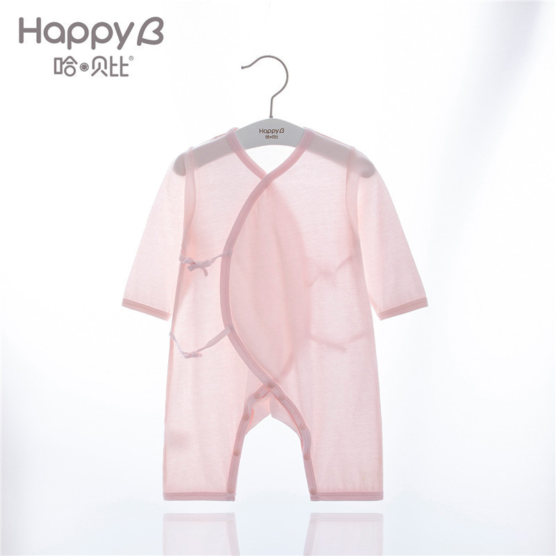 哈贝比（happyB）婴儿衣服男女宝宝纯棉和尚连体衣新生儿春夏薄爬服