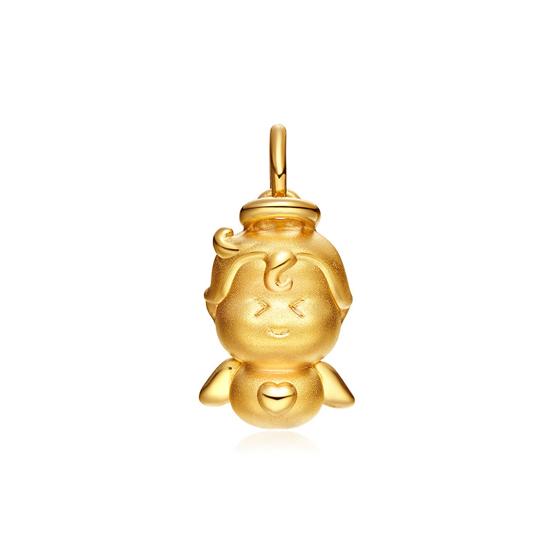 东祥3D硬金足金吊坠黄金吊坠 宝宝金饰本宝宝系列小天使