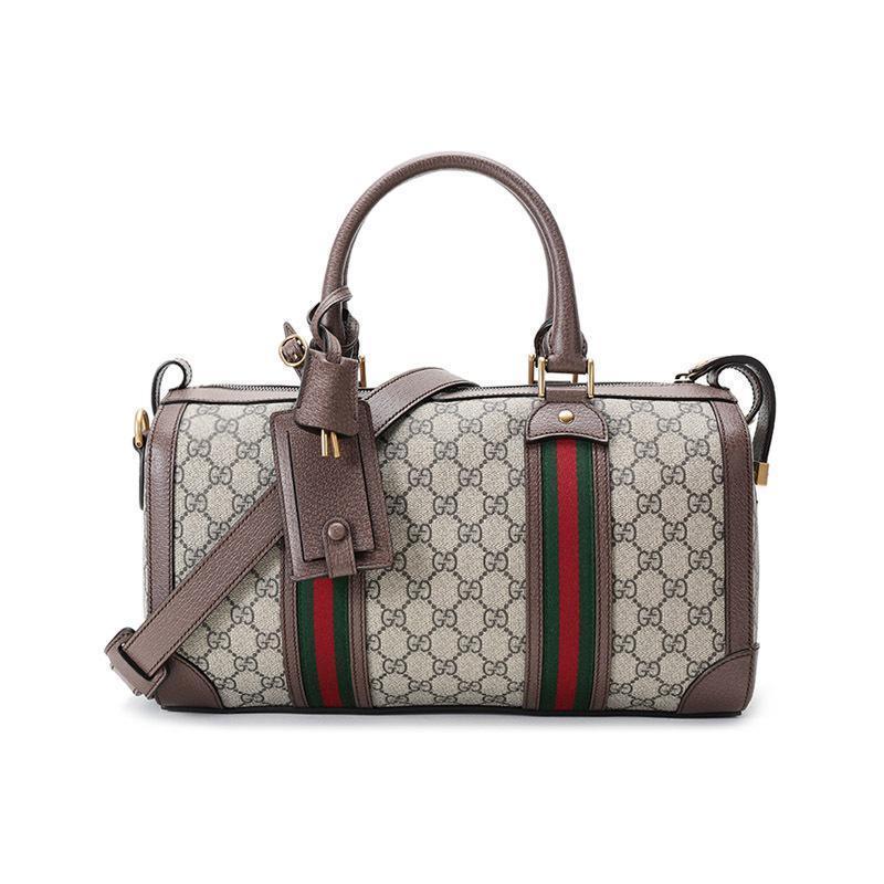 gucci古驰男女中性人造帆布皮革仿古做旧手提单肩斜挎包旅行包波士顿