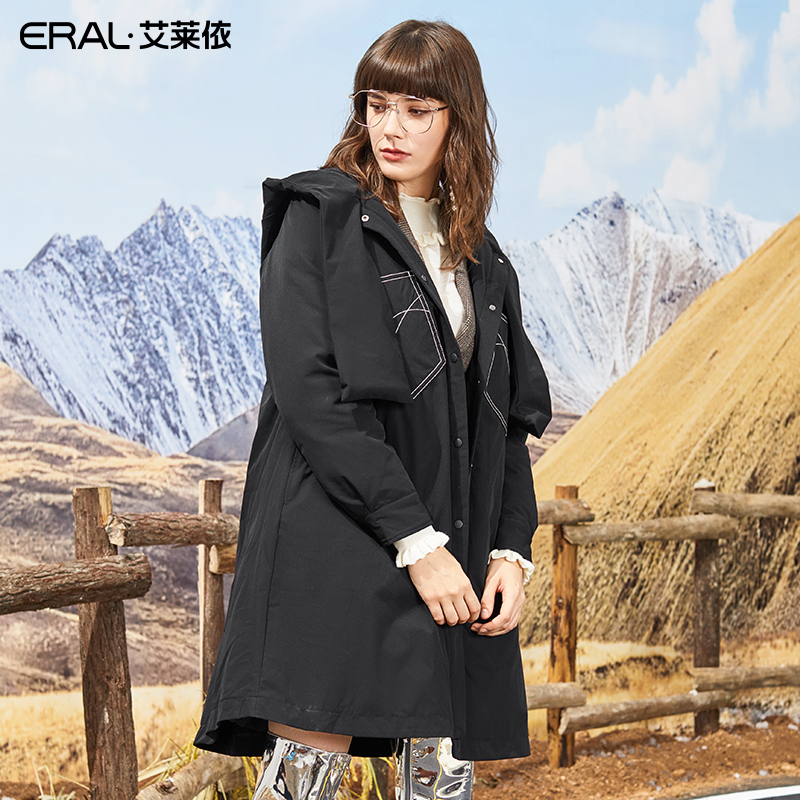 艾莱依2019秋冬新款个味A版羽绒服女中长款外套