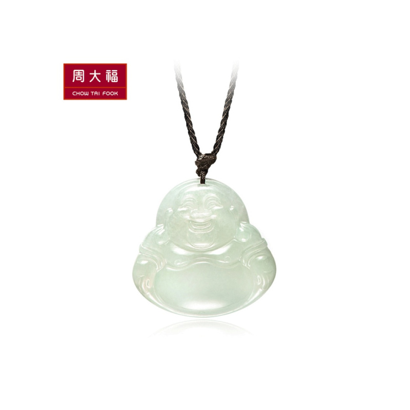 周大福弥勒佛福态平安佛公翡翠玉坠K62120