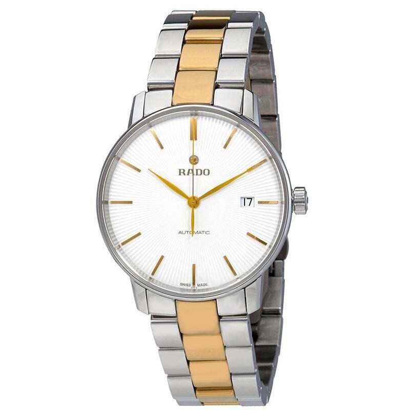 雷达(RADO)瑞士手表 晶璨系列自动机械表时尚款腕表 38mm银白盘间金钢带 R22860032