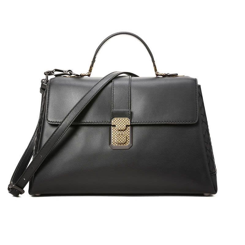 Bottega Veneta/葆蝶家 女包Piazza牛皮编织锁扣手拎斜挎包 489509图片