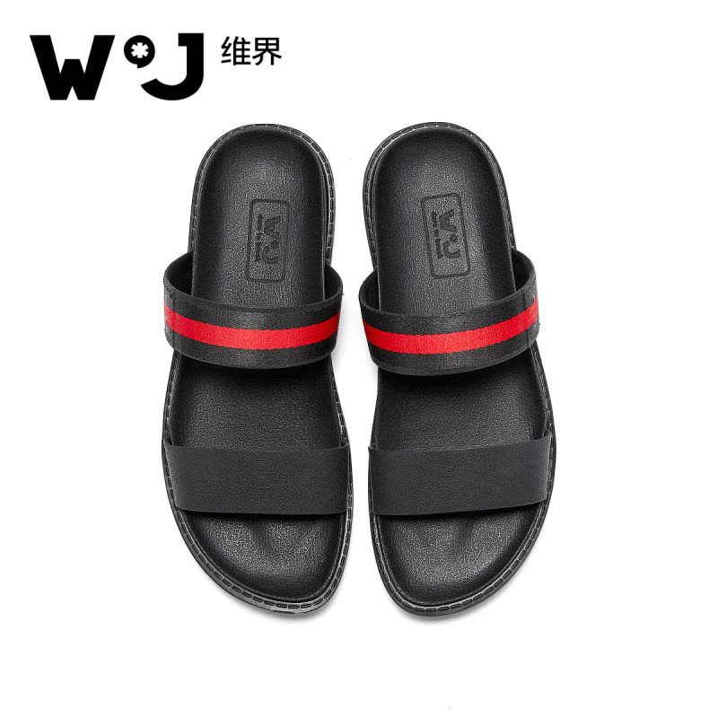 维界夏季新款韩版时尚休闲凉拖鞋防滑透气舒适室外百搭一字拖男鞋图片