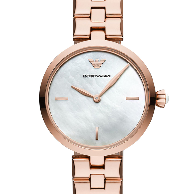 阿玛尼(EMPORIO ARMANI)手表女ins风小表盘腕表 时尚简约女生手表