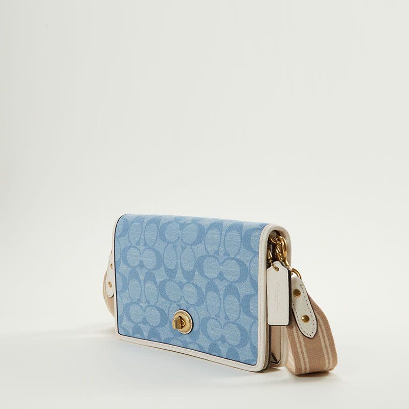 COACH/蔻驰女包经典翻盖包口盖包单肩斜挎包粒面皮金扣椭圆扣简约图片