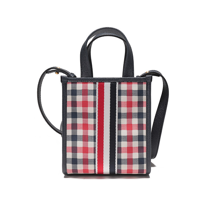 汤姆·布朗 thom browne 女士织物配皮手提单肩斜挎包托特包fap350a