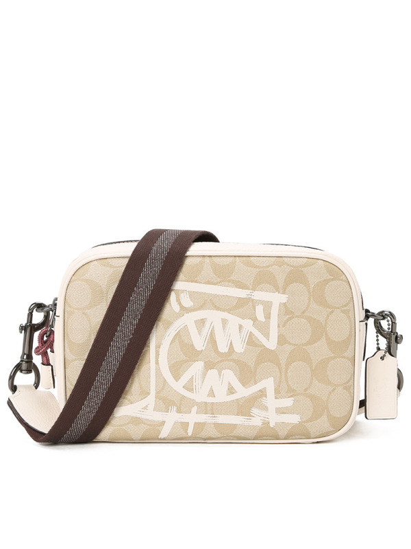 蔻驰COACH 涂鸦 相机包 涂鸦织物 女士单肩斜挎包 F1505银扣