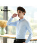 春季长袖衬衫男修身弹力免烫竹纤维工装衬衣男士纯色百搭商务寸衫