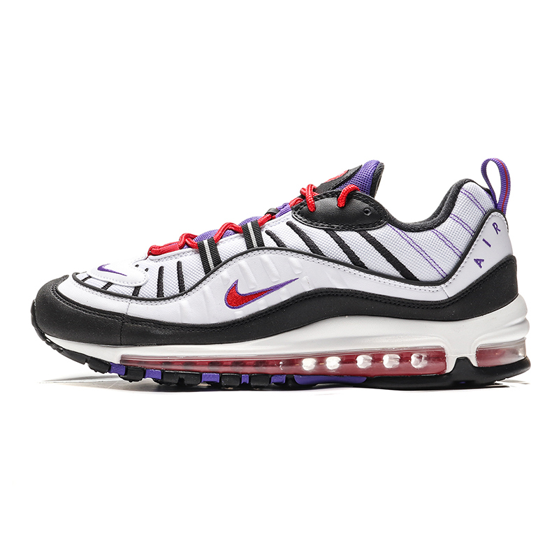 NIKE男鞋休闲鞋AIR MAX 98黑紫猛龙气垫缓震运动鞋640744