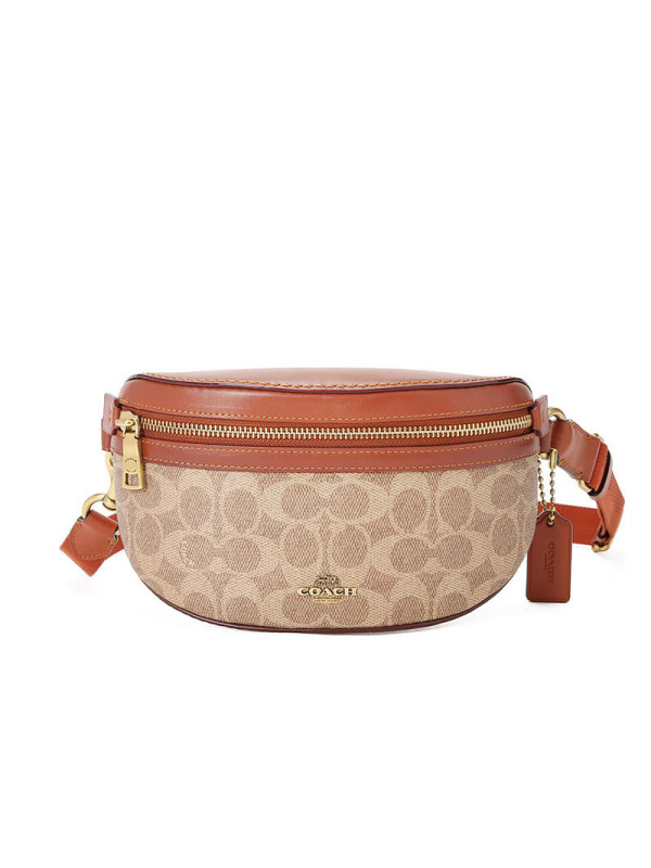 COACH\蔻驰 老花胸包/腰包 单肩斜挎包 字母马车老花