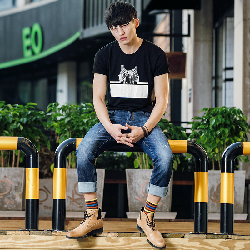 柒牌SEVEN男装短袖T恤衫青年t时尚休闲百搭潮流短T