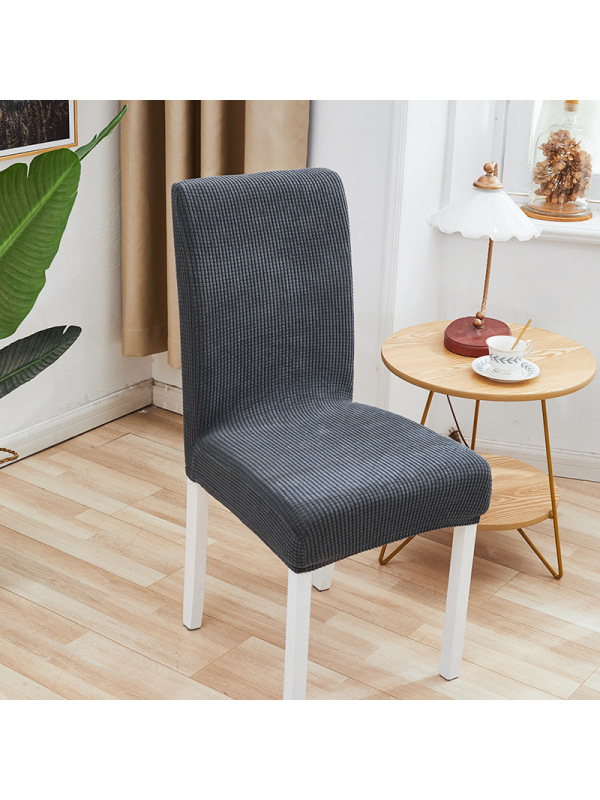 Ceba格纹摇粒绒加厚连体弹力酒店饭店餐厅椅子套罩防污凳子套椅套