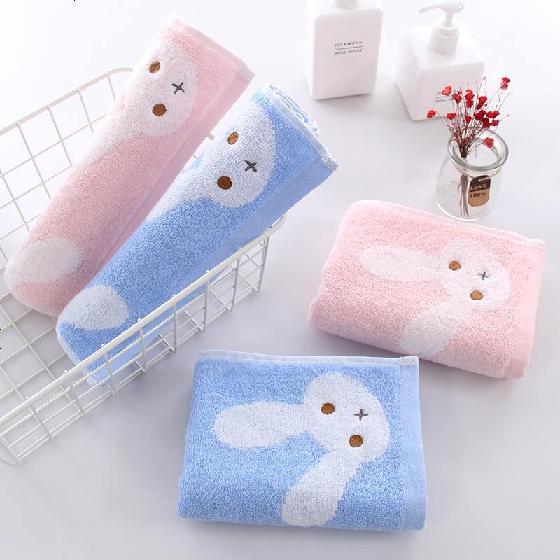 图强4条装纯棉童巾成人男女儿童宝宝柔软吸水家用洗脸全棉小毛巾