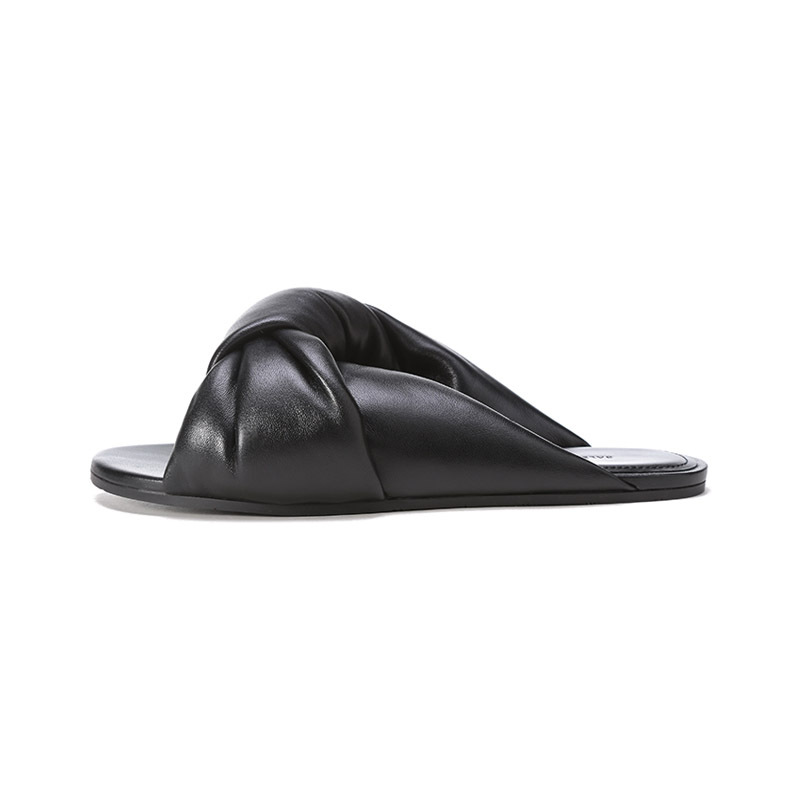 巴黎世家 BALENCIAGA 女士皮革绳结造型平底拖鞋凉拖636576 WA2M0