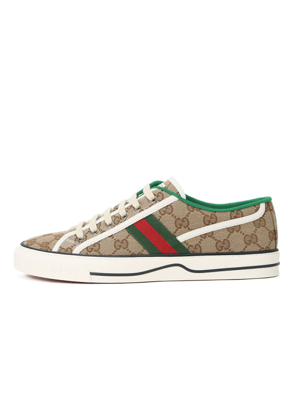 预售GUCCI Tennis 1977 帆布鞋 经典织带织物606111 男士帆布鞋休闲鞋