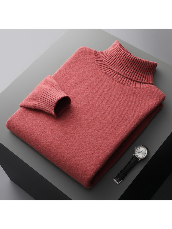 男士羊毛衫高领加厚毛衣内搭保暖长袖针织套头毛衫秋冬打底