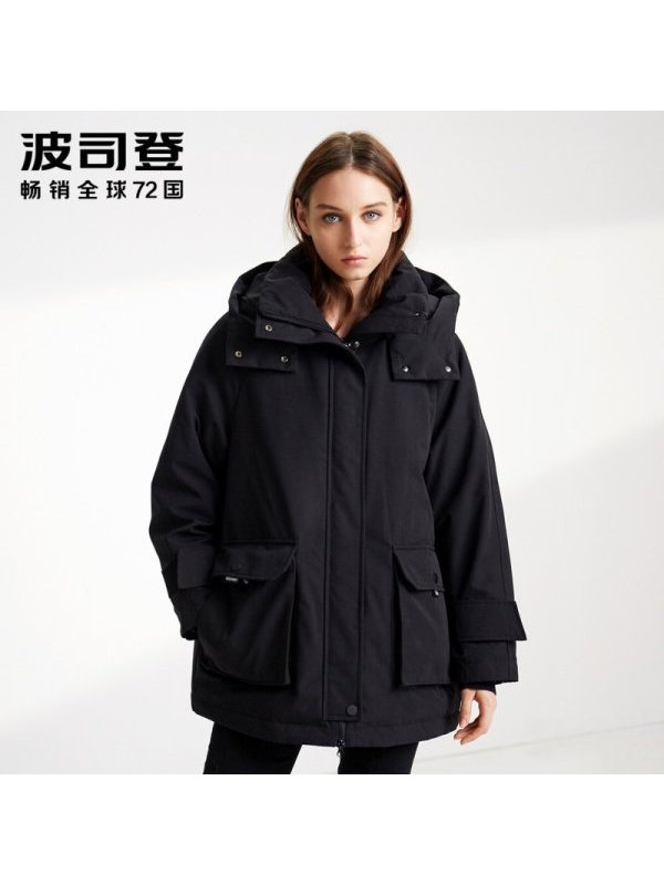 波司登女羽绒服中长款工装风新款冬季保暖外套