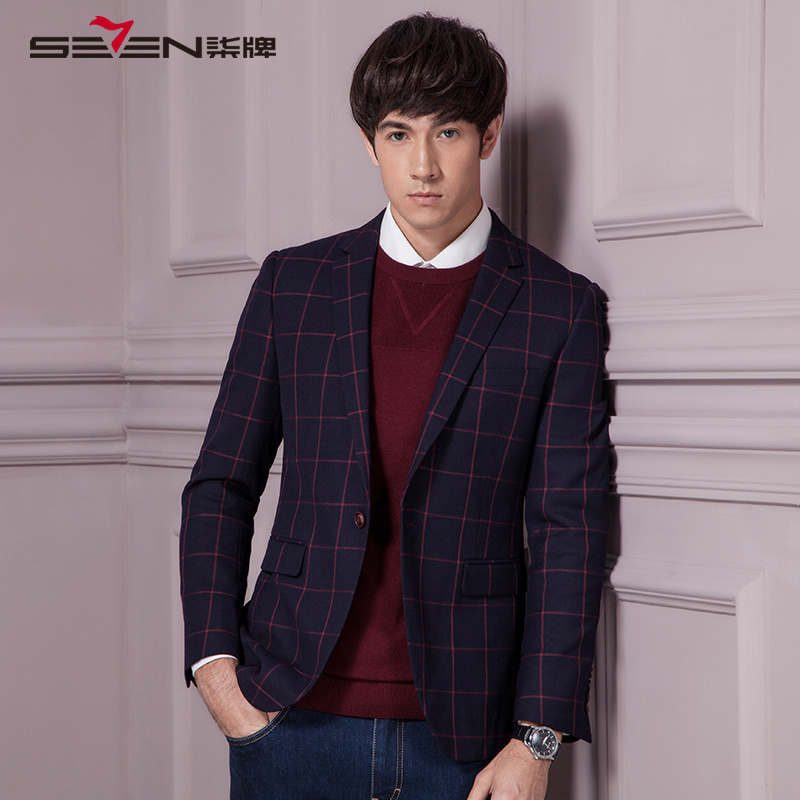 柒牌seven男装西服男士西服时尚潮休闲便西单扣小西装