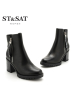 St&Sat/星期六冬季牛皮革圆头粗跟短靴女靴子SS74116541
