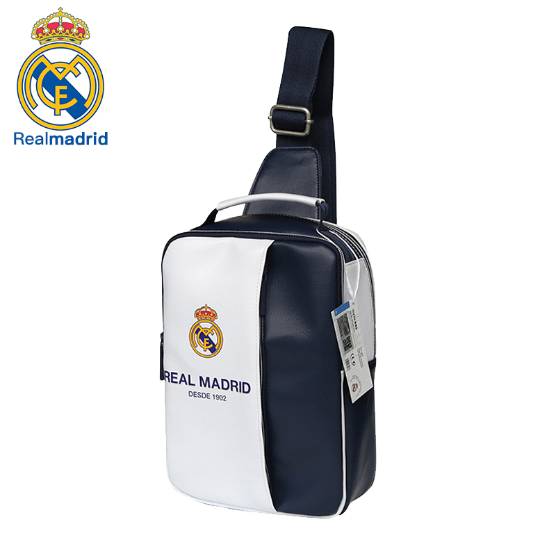 皇家马德里Realmadrid官方正品时尚男女士多功能大容量手提运动户外登山休闲健身训练商旅行电脑单肩小挎书包背包白色