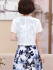 猫人(MiiOW)中老年女装妈妈装夏装套装40-49 岁大码休闲真两件连衣裙双色选裙装6115