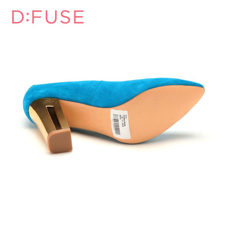 迪芙斯D:FUSE专柜同款秋反绒皮尖头超高单鞋女DF43110001图片