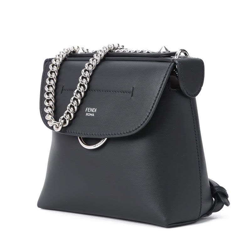 FENDI/芬迪 女包迷你圆环磁扣斜挎双肩背包8BZ041图片