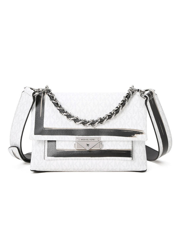 MICHAEL KORS 迈克科尔斯 CECE锁扣口盖包 单肩包 斜挎包 30S0S0EL8B银扣