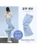 天丝软牛仔裤女夏季薄款2025新款高腰直筒窄版小个子冰丝阔腿长裤
