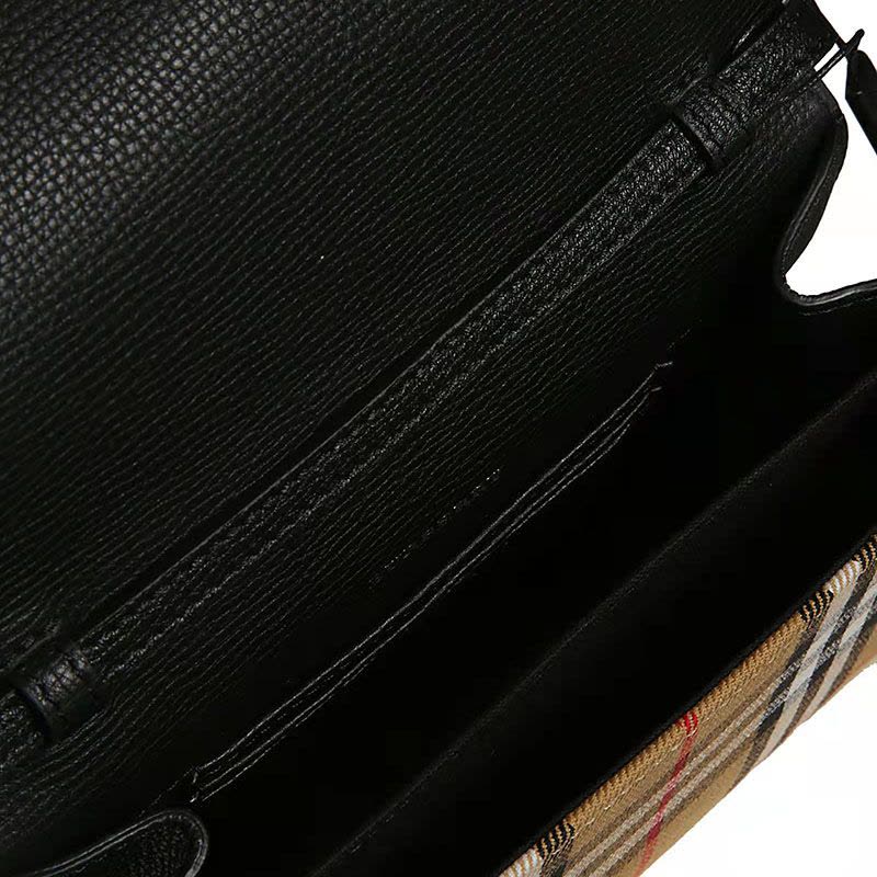 博柏利Burberry/巴宝莉 女包 织物拼皮格纹 单肩斜挎包 翻盖包 4079965图片