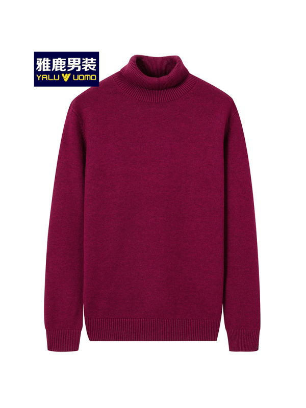 雅鹿男装2019秋冬季新品休闲百搭套头高领保暖男士毛衣针织衫19308818