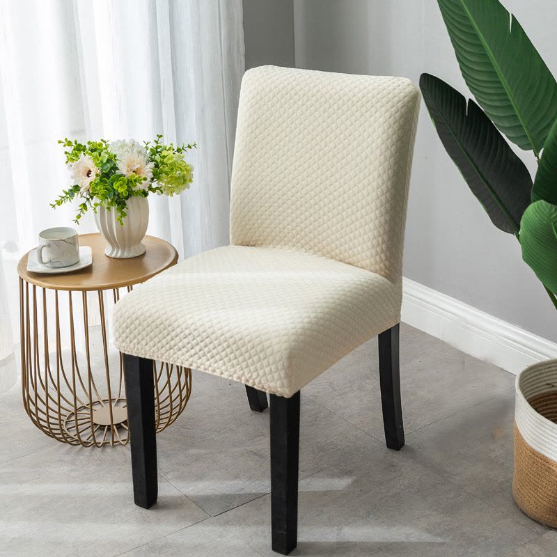 Ceba家用连体简约弹力通用座椅套针织凳套罩布艺格子餐椅套加厚椅子套图片