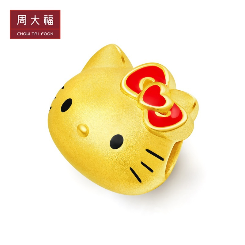 周大福Hello Kitty凯蒂猫转运珠足金金饰品吊坠R22322定价