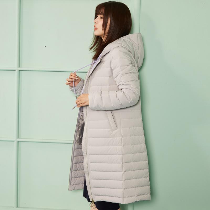 拉夏贝尔羽绒服女2019冬季新款时尚韩版宽松中长款过膝轻薄白鸭绒学生外套70010902