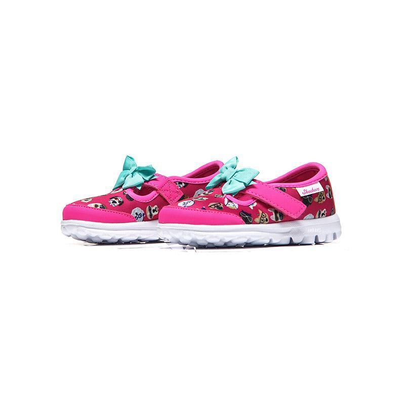 SKECHERS斯凯奇女小童鞋蝴蝶结玛丽珍网布休闲鞋81141N 81141N/HPMT桃红+彩