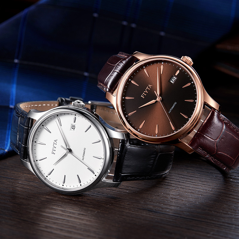 飞亚达fiyta手表自动机械表防水皮带男表休闲商务百搭男士手表多色可