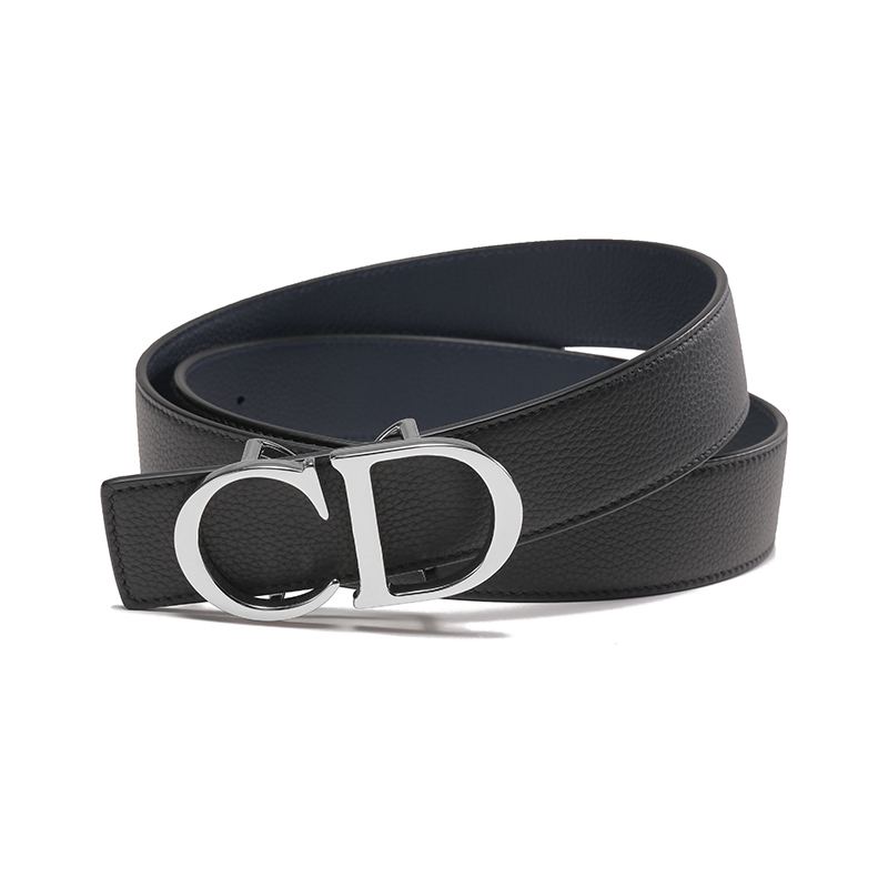 迪奥dior男士皮革不可裁剪cd扣双面皮带腰带4353pltam