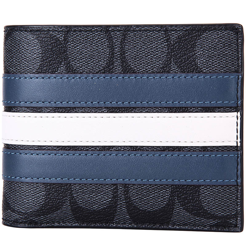 coach蔻驰男钱包短款男士pvc短款钱包钱夹视频