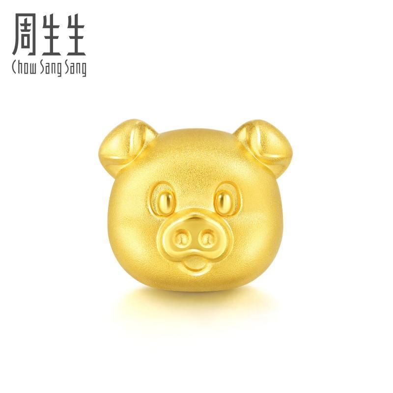 周生生(CHOWSANGSANG)黄金(足金)Charme串珠系列小猪转运珠 90704C 定价