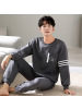 空气夹棉睡衣男士秋冬季加厚长袖韩版新款家居服保暖套装
