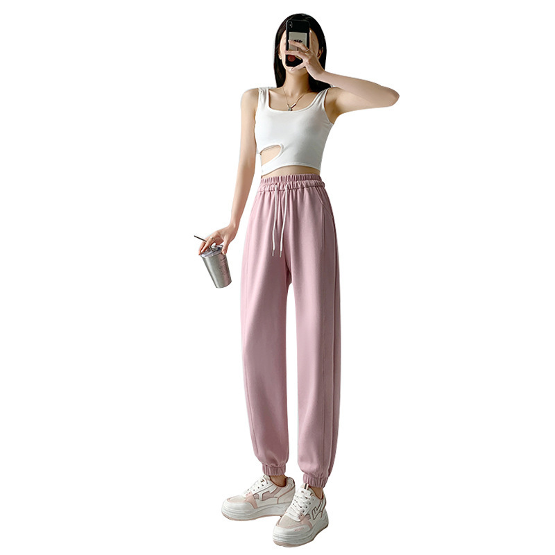 ceba空气棉运动裤女裤子春夏新款宽松休闲直筒裤高腰女装垂感卫