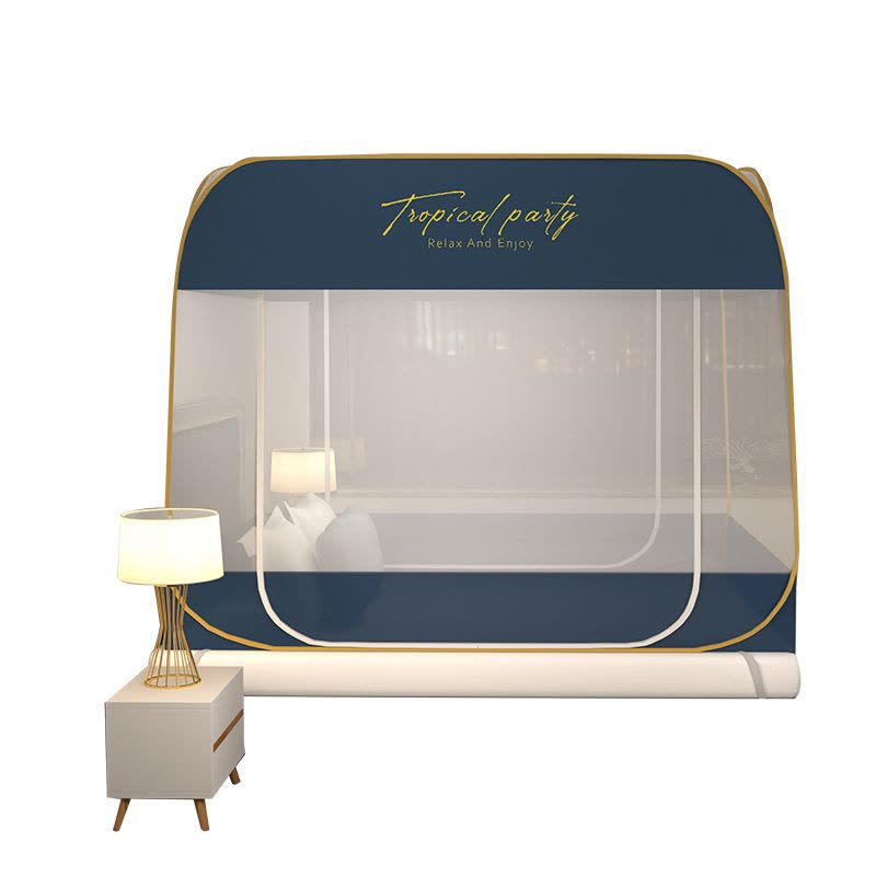 Ceba免安装蚊帐加密加厚蒙古包蚊帐1.5米床1.2m家用1.8x2.0三开帐子图片